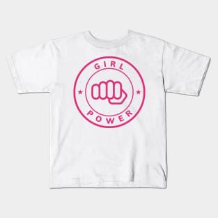 girl power punch - feminist struggle - hand struggle - super girl struggle Kids T-Shirt